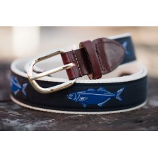 Leather Belt - Navy